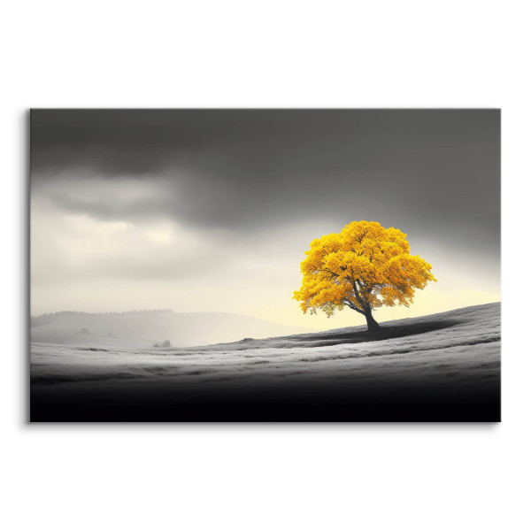 Obraz Abstrakcyjne Żółte Drzewo 30x20cm