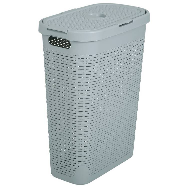 Addis 40 L Slimline Laundry Basket - Light Grey