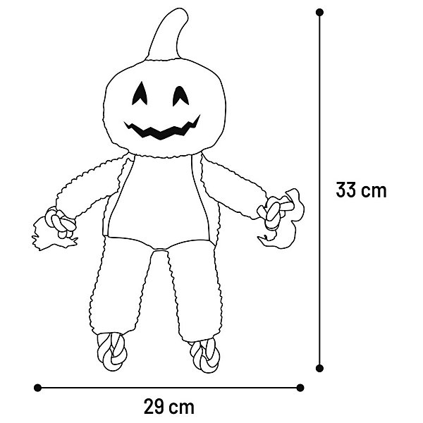 Jouet Bunut Citrouille Orange Halloween 32 par 30 cm pour chien