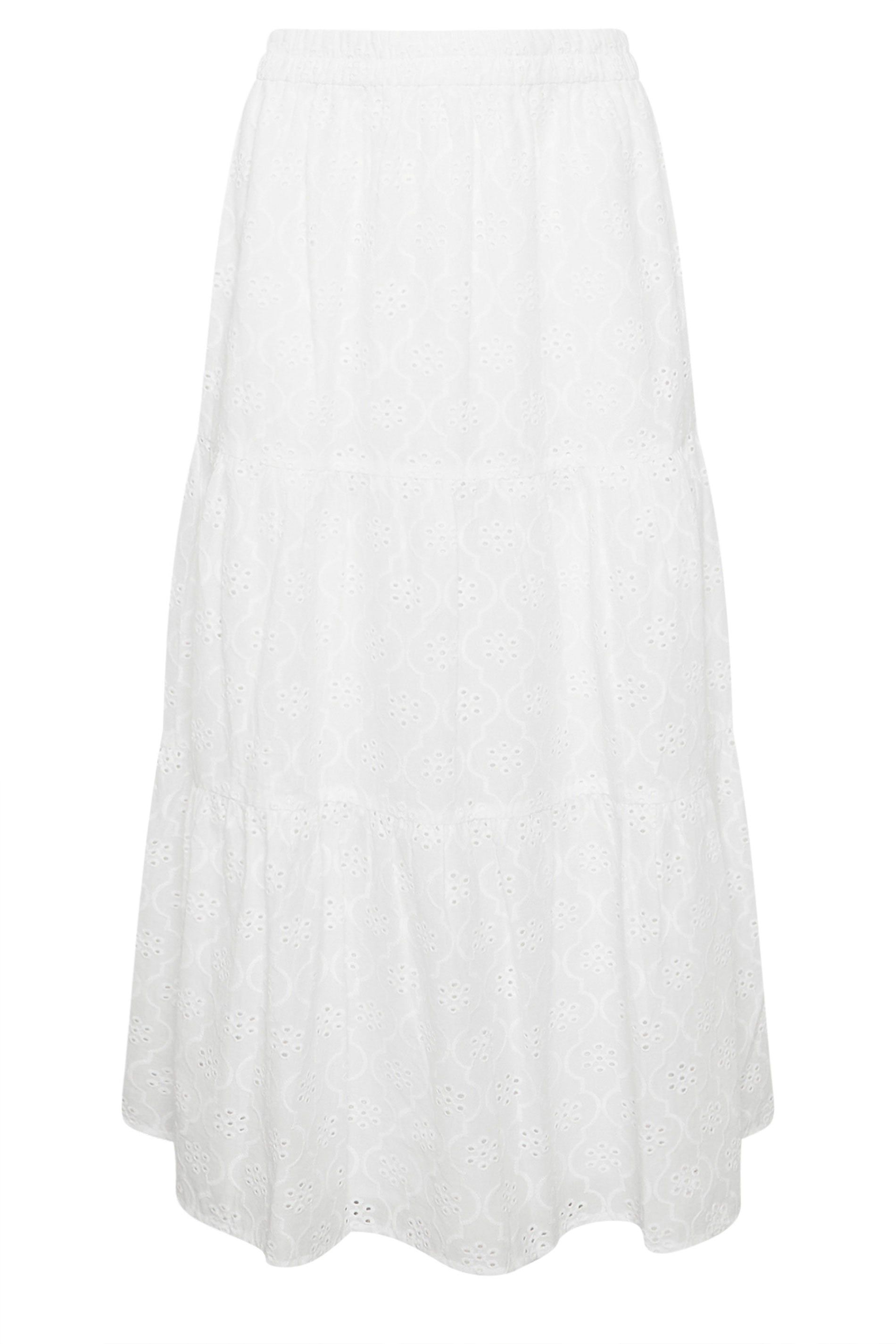 M&Co Broderie Tiered Cotton Maxi Skirt