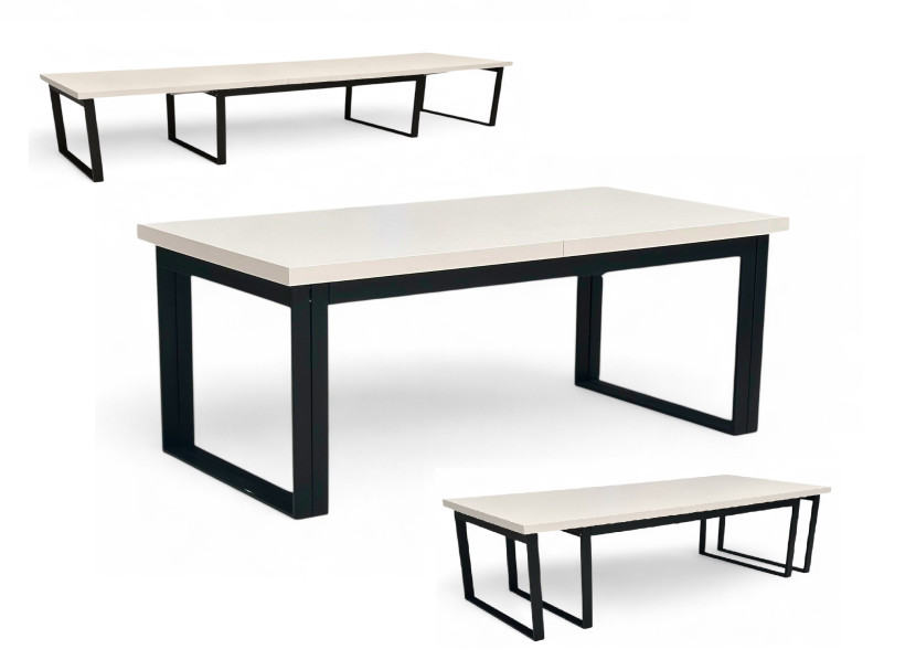 Stół prostokątny rozkładany 4 metry 100x200cm KASZMIR nogi metalowe