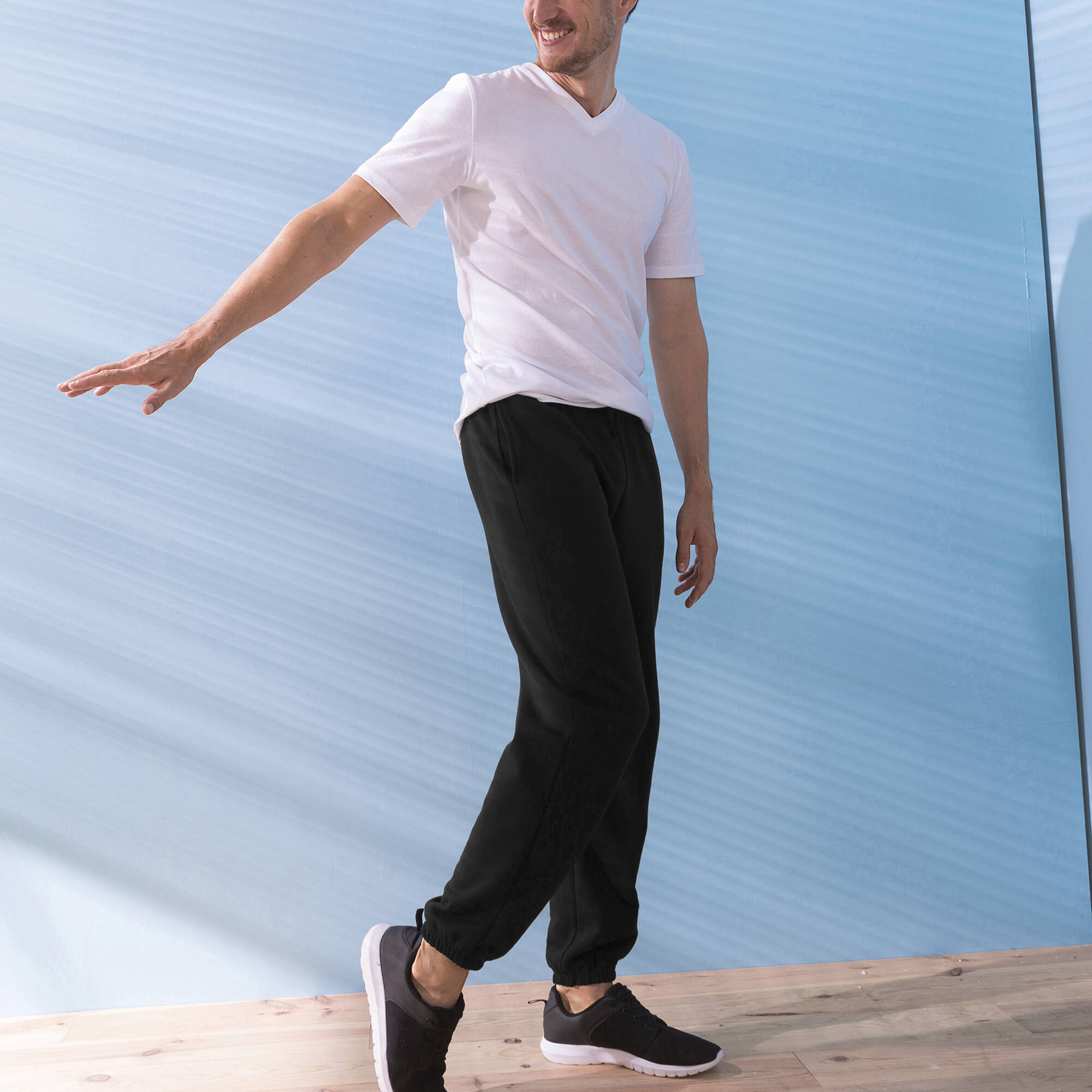 Pantalon jogging molleton bas élastiqué