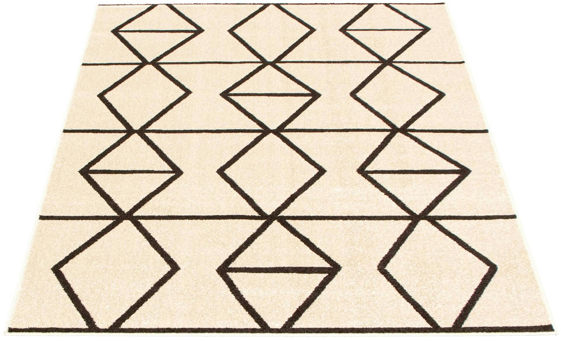 ECARPET Ana Indoor Geometric Area Rug, Ivory/Brown, Assorted Sizes