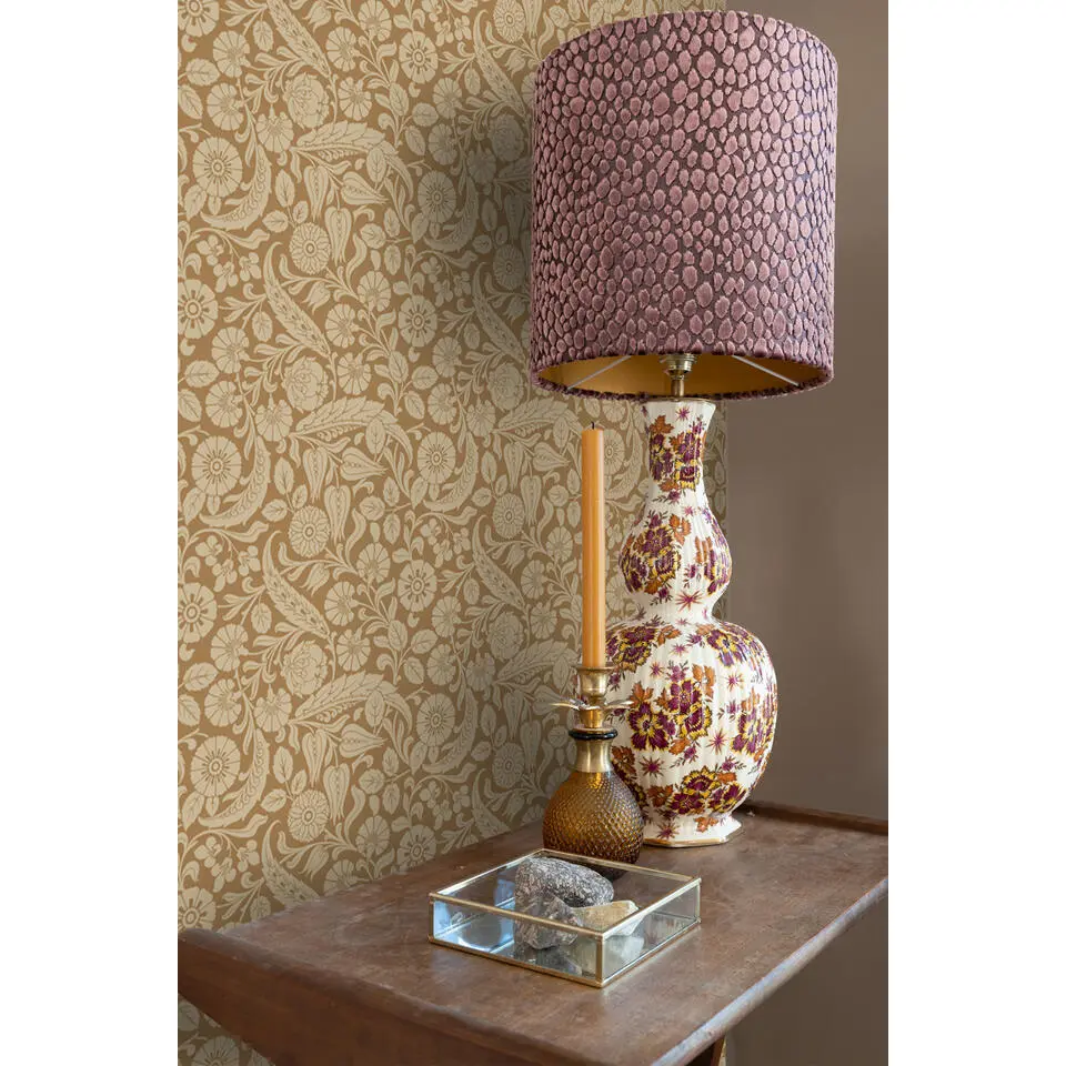 ESTAhome behang bloemmotief roest bruin - 50 x 900 cm