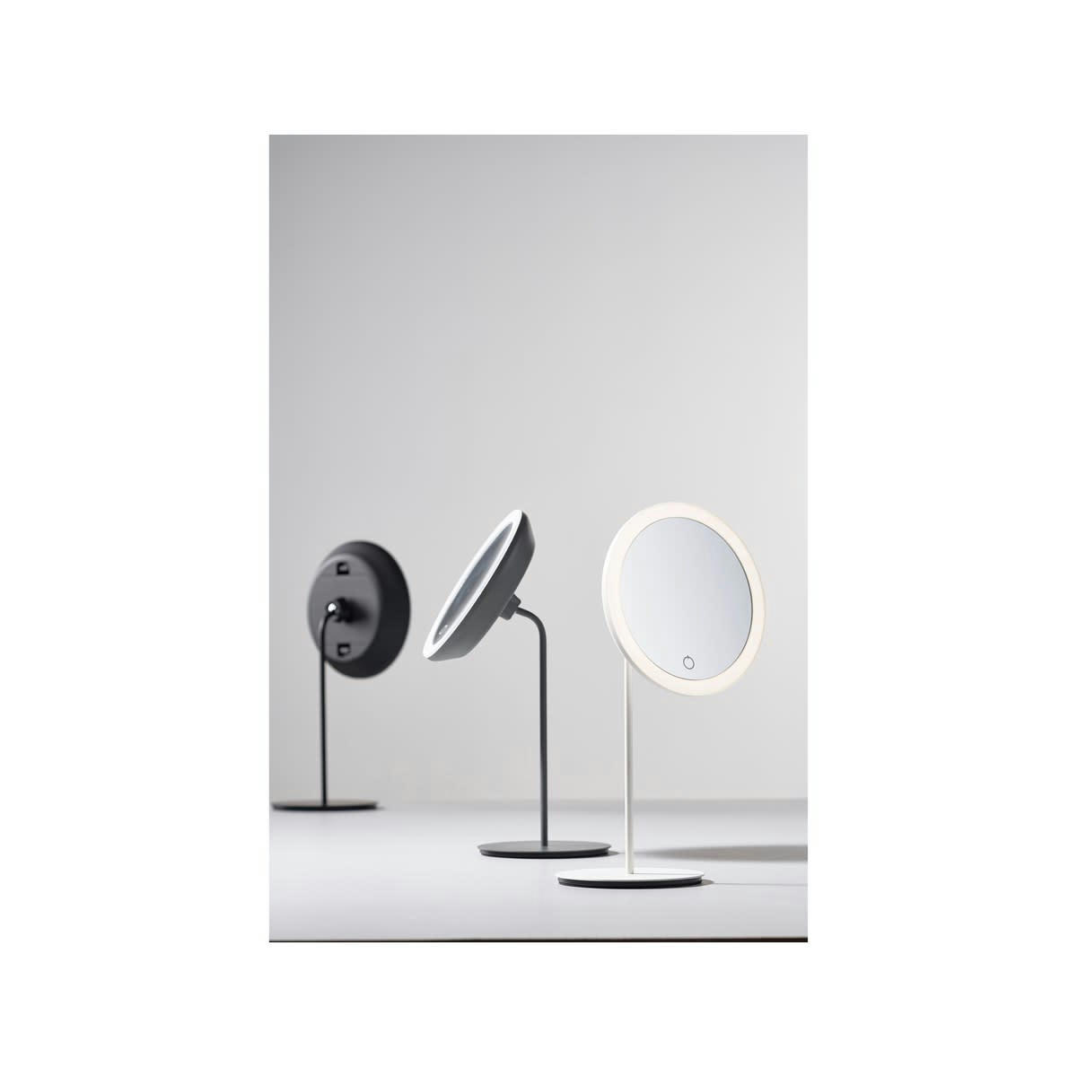 BATH - Miroir rond en fer gris clair