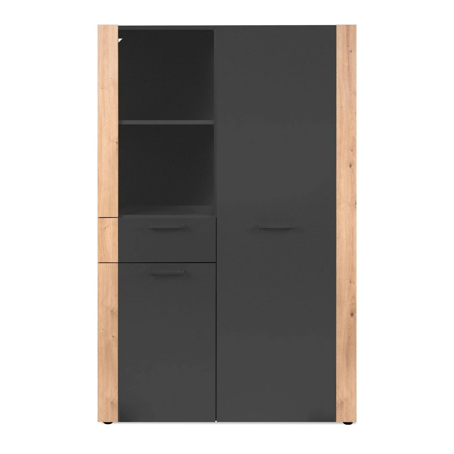 Buffet haut gris foncé 2 portes 1 tiroir ALVA