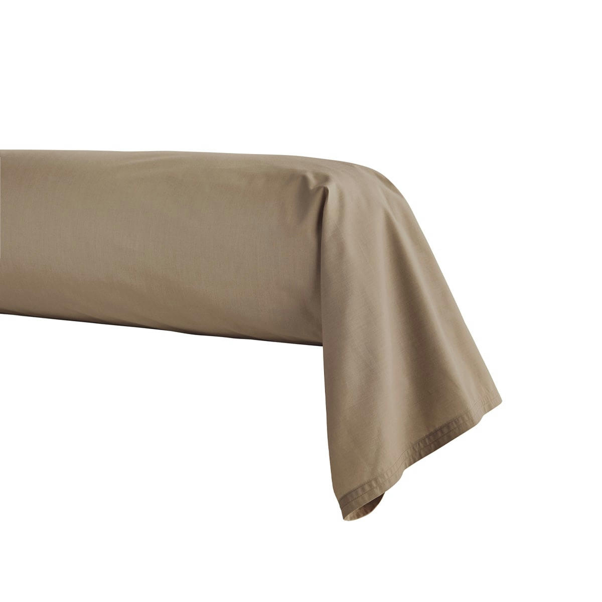 PREMIÈRE - Taie de traversin en percale de coton taupe 43x190