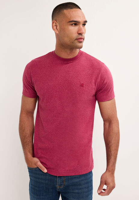 Mens Dark Pink Cotton Rich T-Shirt