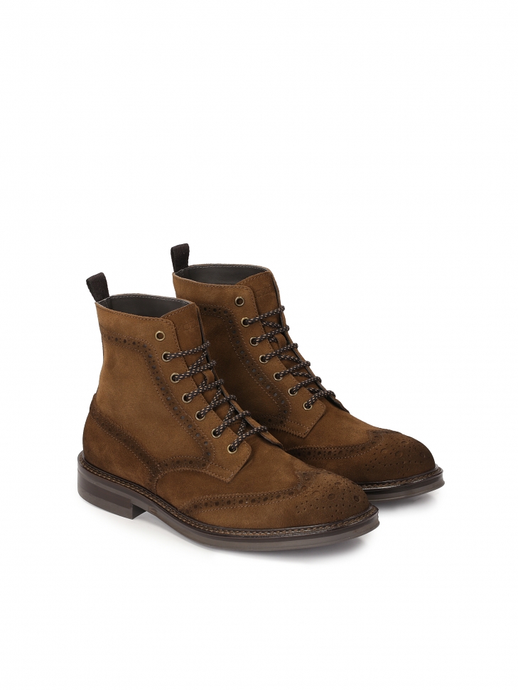 Suede embellished boots with lacing