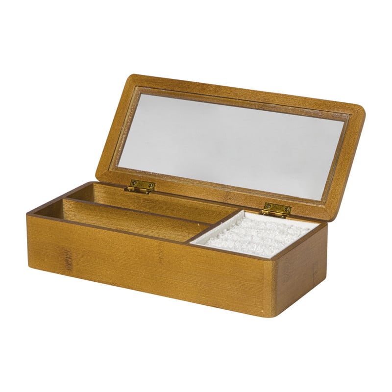 Sieradendoos met teddy - bruin/wit - 3 vakken