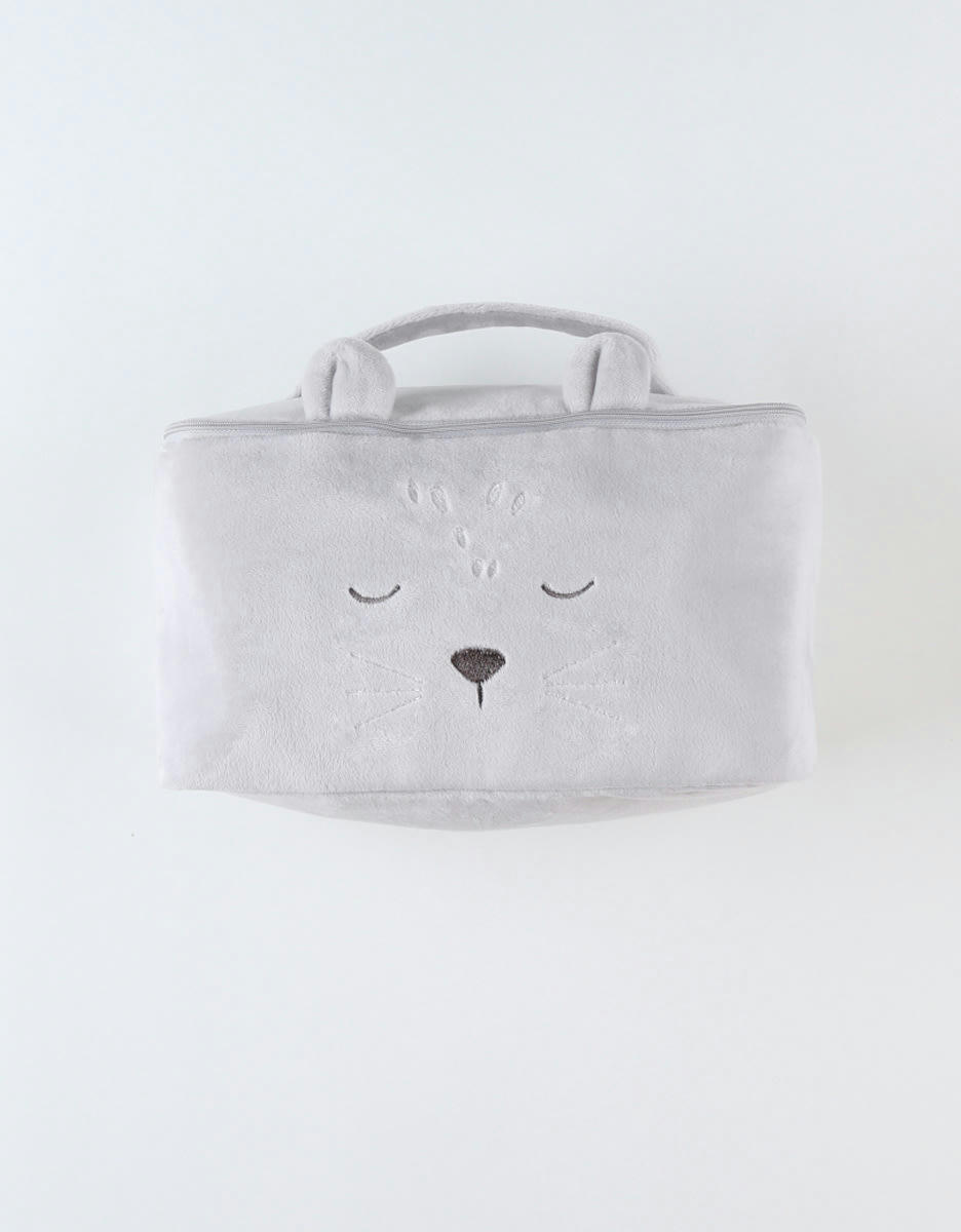 - Trousse de toilette en veloudoux gris Babou & Kendi