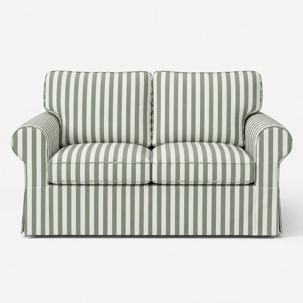 Striped Cover Compatible with IKEA EKTORP 2-Seat Sofa – Water-Repellent Cotton Blend Loveseat Slipcover