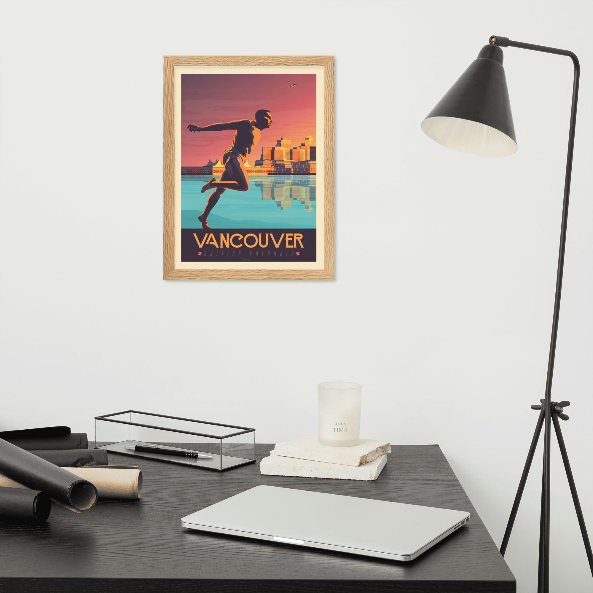 - Affiche Vancouver Canada avec Cadre (Bois) 21x29,7 cm
