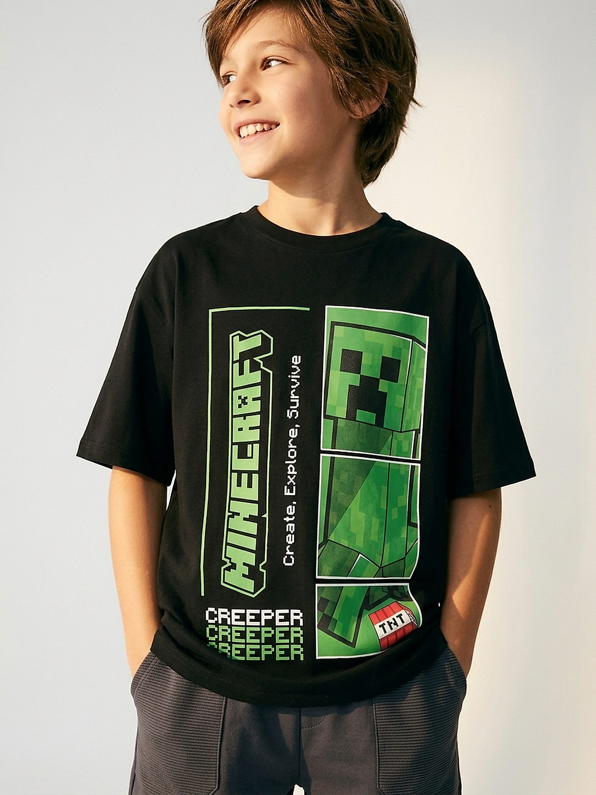 Bawełniana koszulka z nadrukiem Minecraft