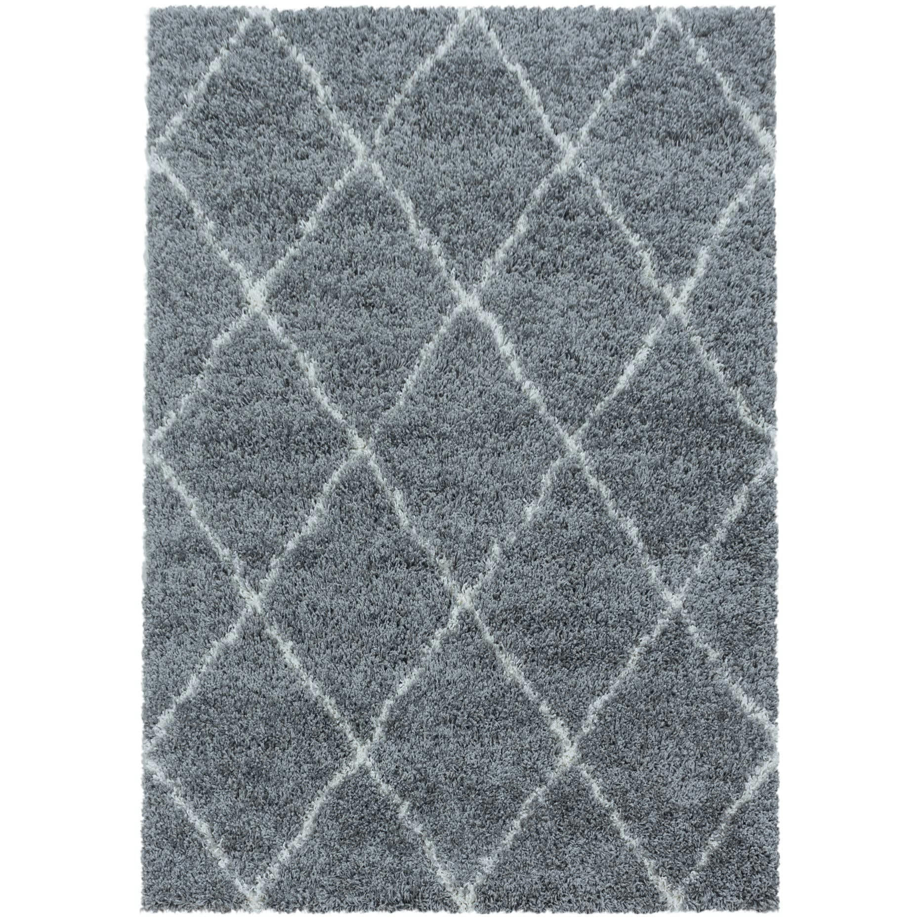 LOSANGES - Tapis de style géométrique gris et blanc 160x230cm