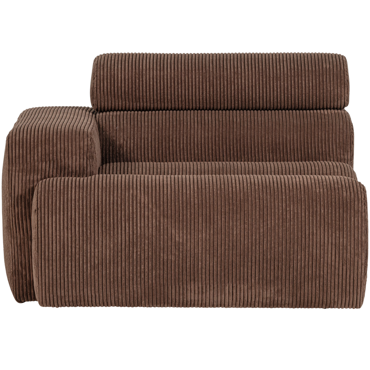 WOOOD 1-zits element bank arm links Novi - Ribstof - Mokkabruin - 86x109x113