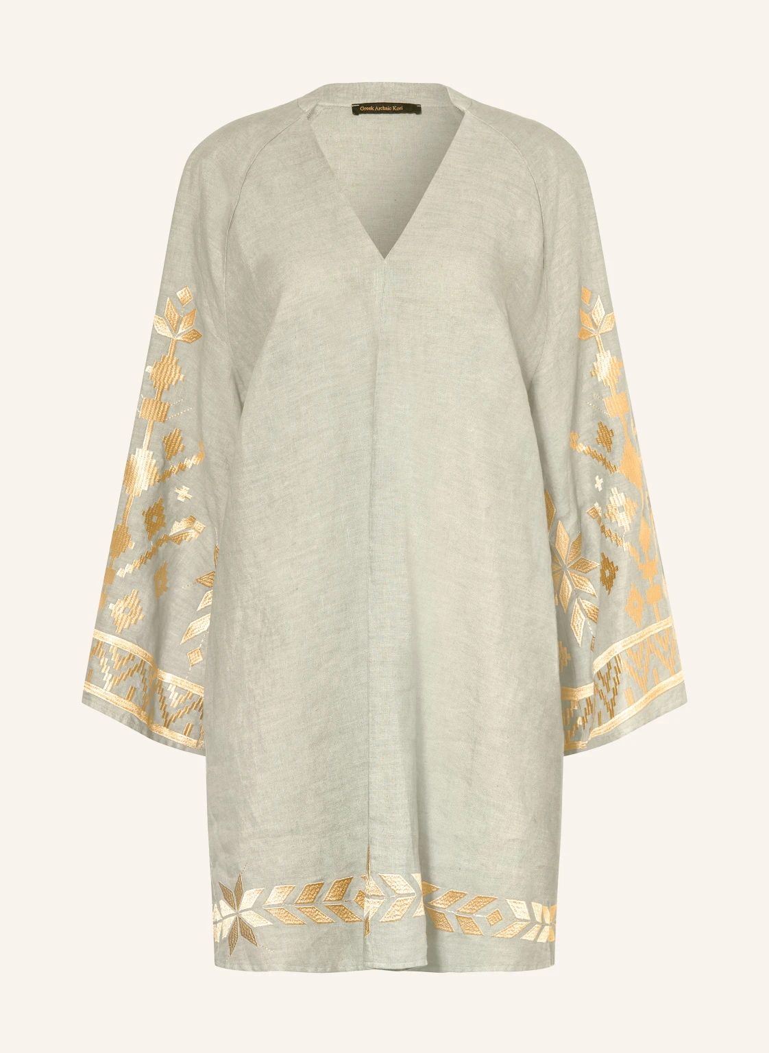 Greek Archaic Kori Strandkleid IOS aus Leinen mit Glitzergarn