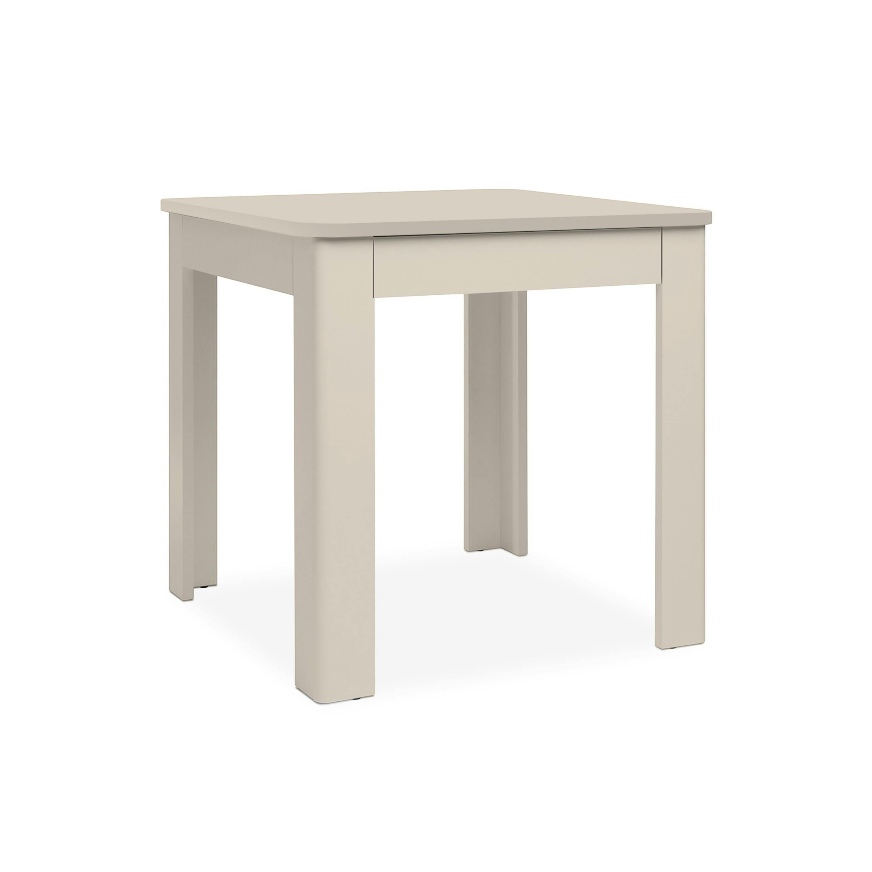 Table de cuisine carrée beige avec tiroir à couverts ALVA