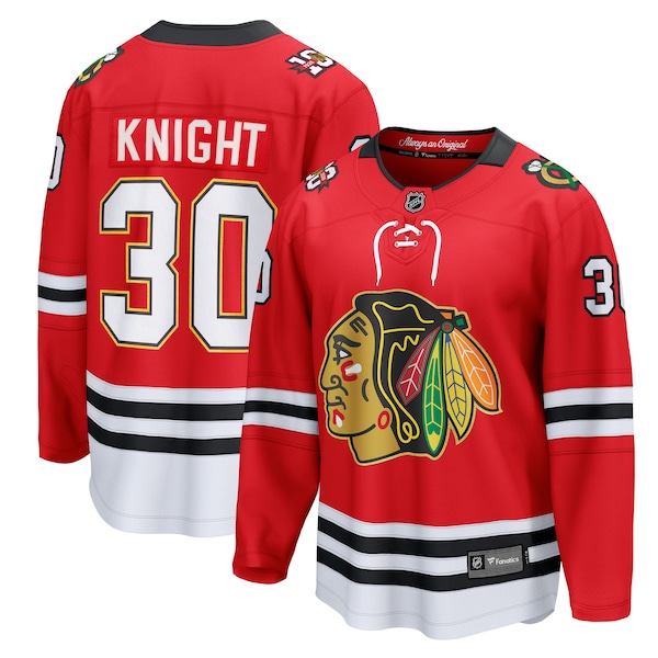 Spencer Knight Chicago Blackhawks  Centennial Breakaway Player Jersey - Red
