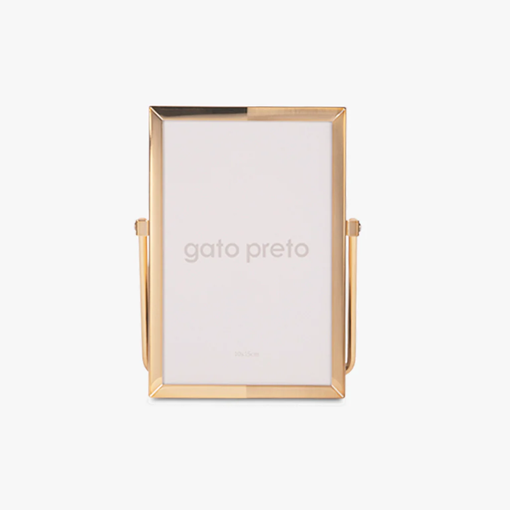 Moldura Tons Dourado com Pé 10x15 SHINY & BRUSHED