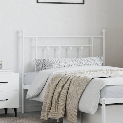 NNEVL Metal Headboard White 107 cm