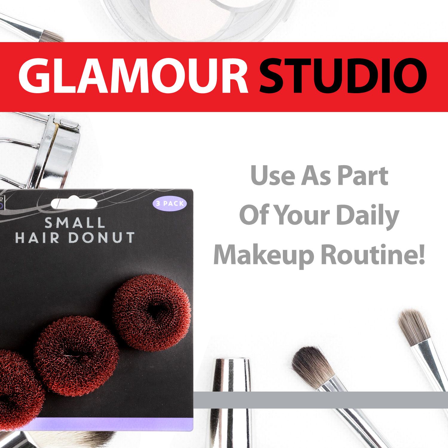 VFM e-Store Small Brown Hair Donuts Glamour Studio (3 Pack)
