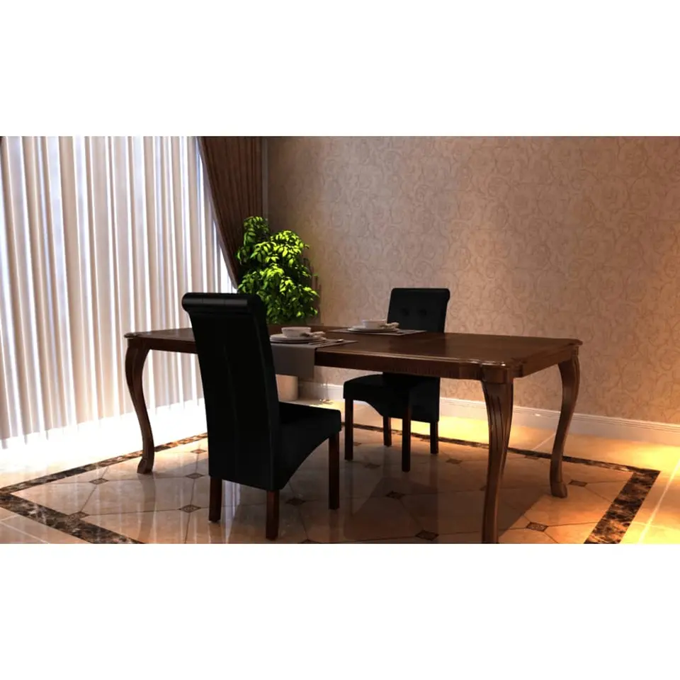 vidaXL - Eetkamerstoel - Zwart - Kunstleer - 2 stuks