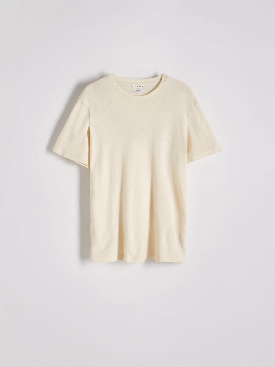 Regular Fit T-Shirt With Linen Blend