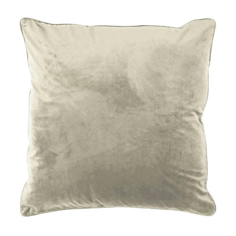 VELOURS - Coussin en velours beige clair 70x70