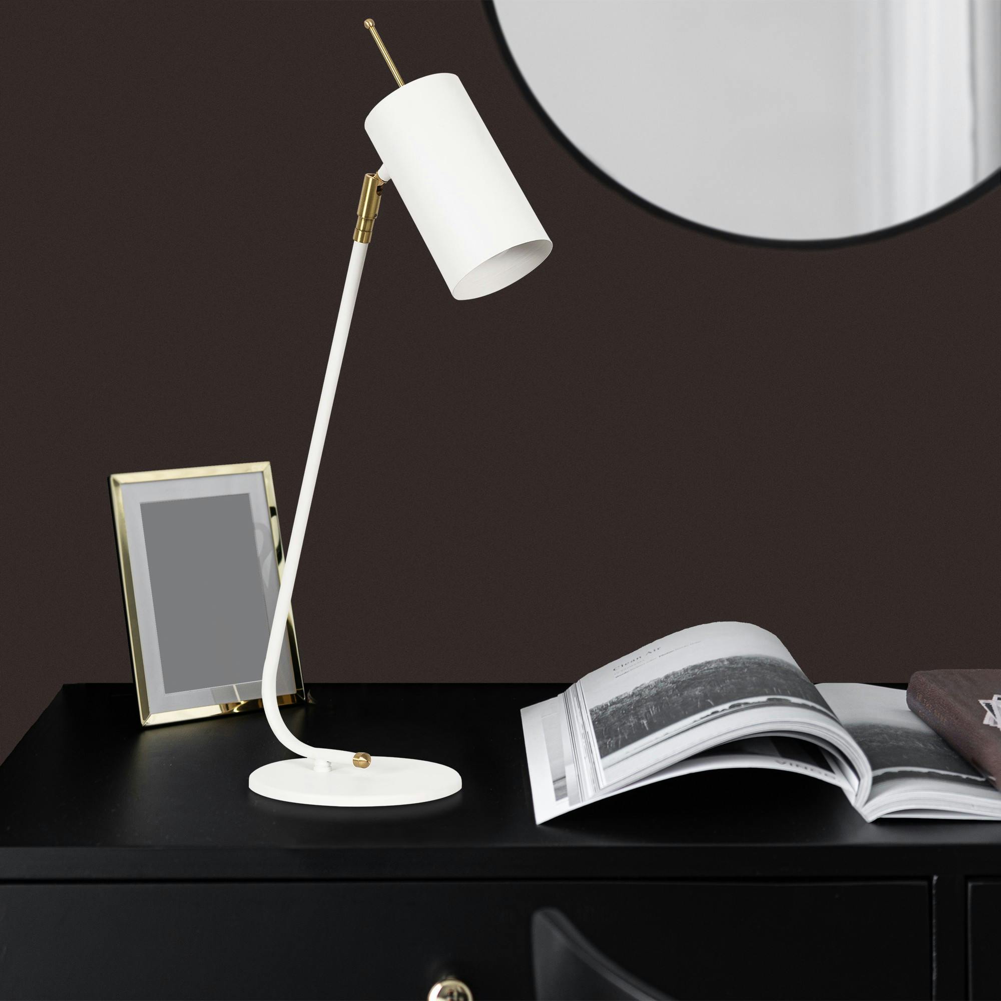 Lampe de table blanche, abat-jour orientable moderne chic SFAX