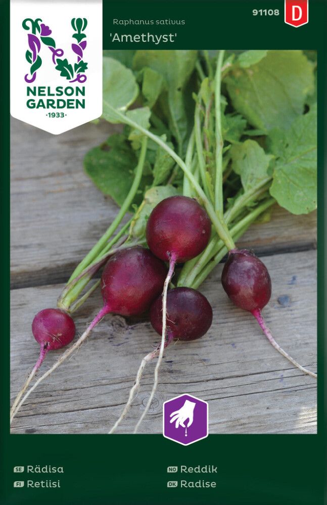 GRØNNSAKSFRØ NELSON GARDEN MÅNEDSREDDIK AMETHYST