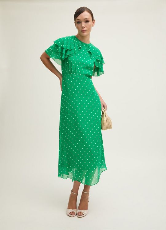 Ellen Green & Birch Polka Dot Print Dress