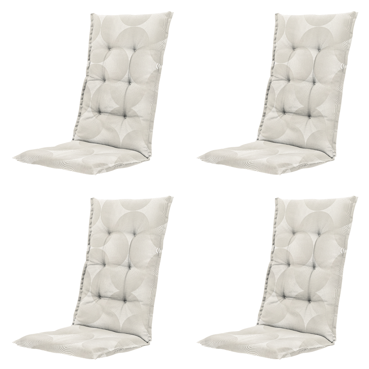 Madison tuinstoelkussen hoge rug Napels - beige - 123x50x5cm - set van 4