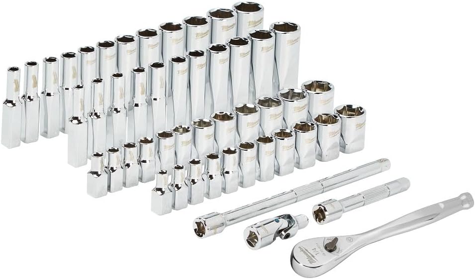 Milwaukee Electric Tools MLW48-22-9004 1/4In Ratchet & Socket Set - SAE & Metric