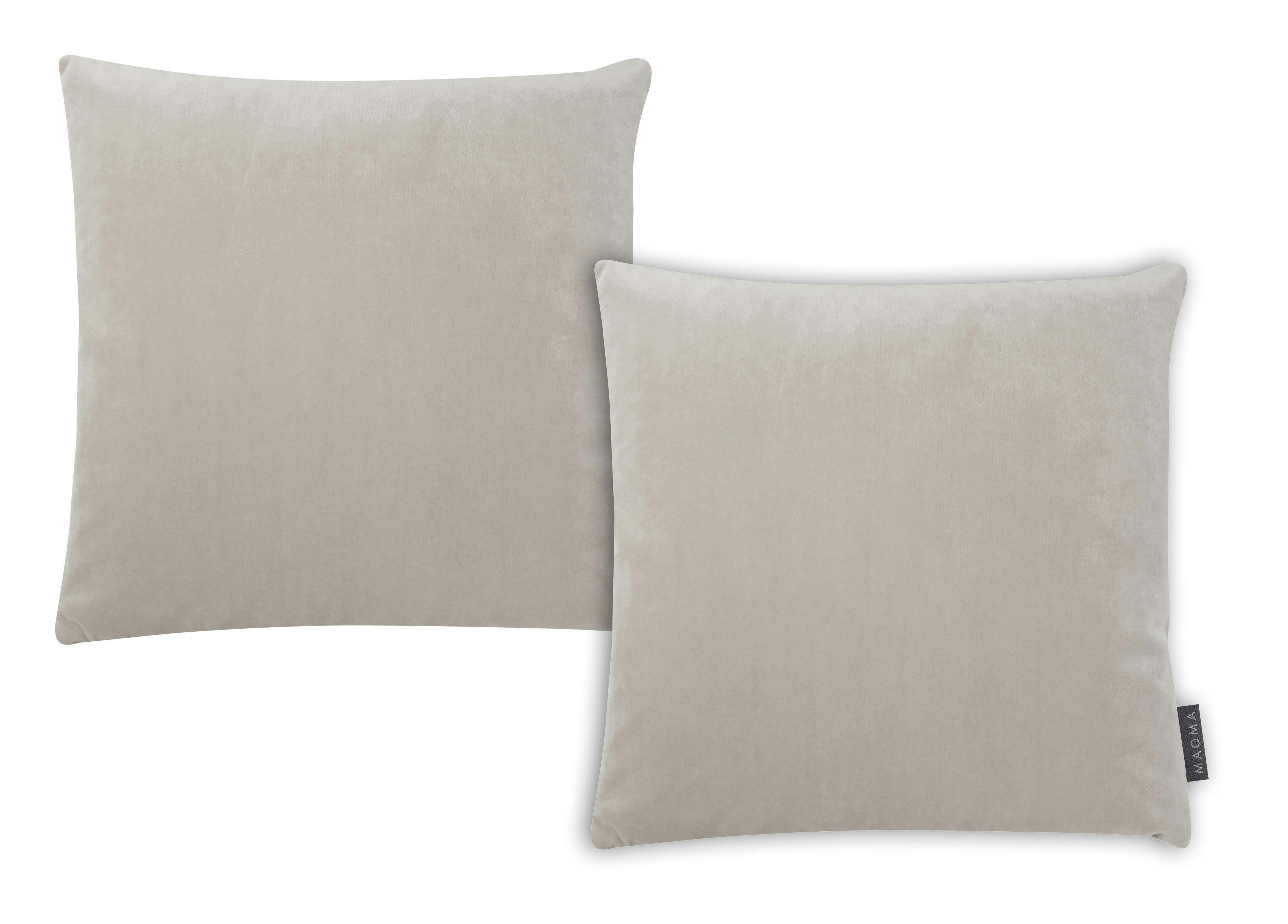 SAMT UNI - Housses de coussin velours bicolore beige - Lot de 2- 40x40