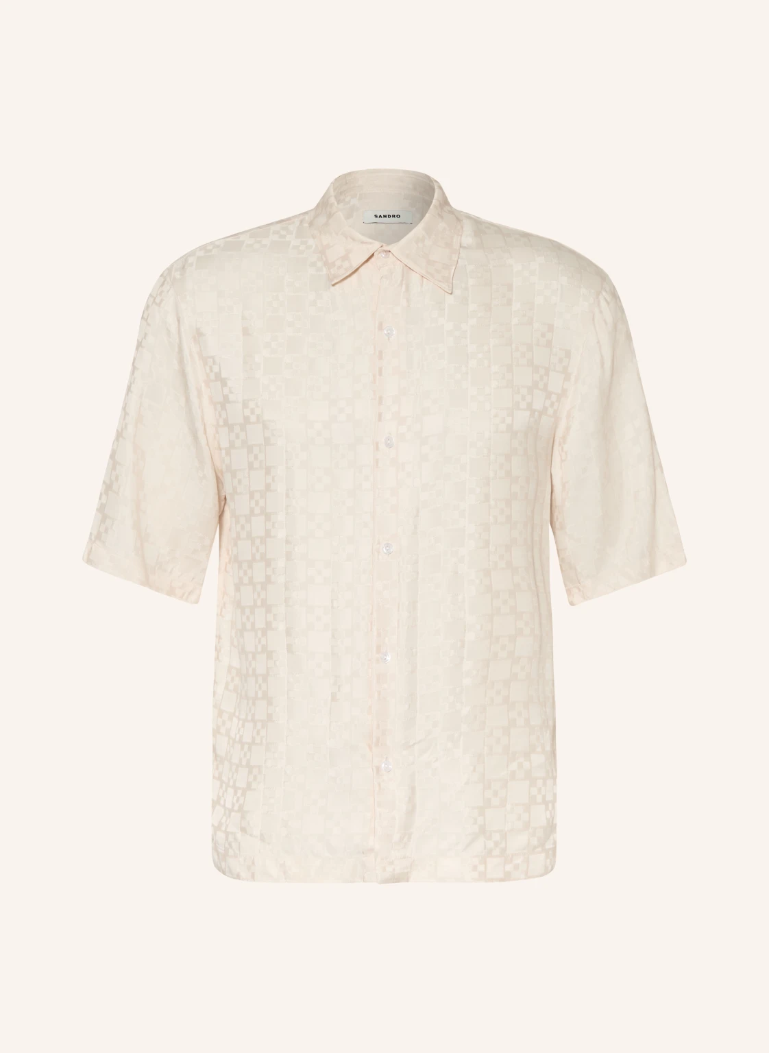SANDRO Kurzarm-Hemd Regular Fit aus Jacquard