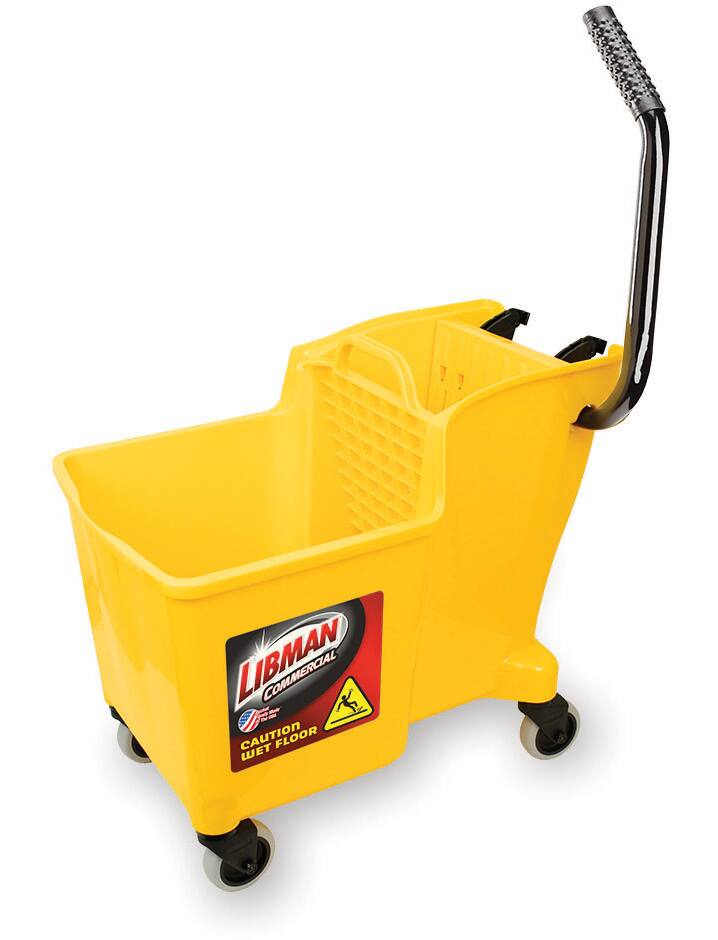 Libman Commercial Wringer & Mop Bucket with Hook, Yellow, 30L