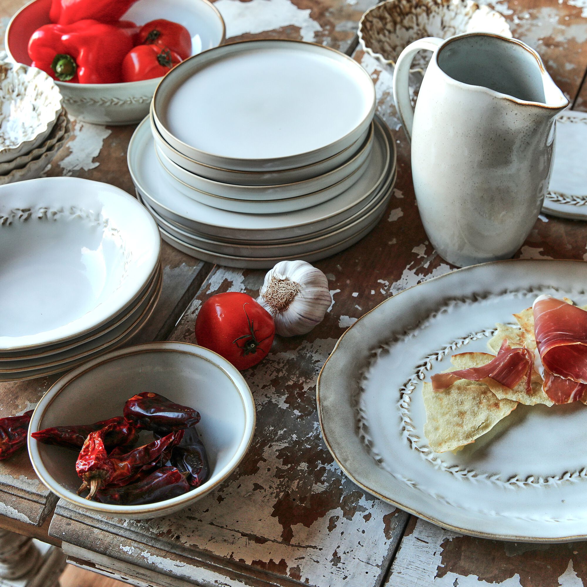 ALBA - Service de vaisselle en grès - beige alpilles