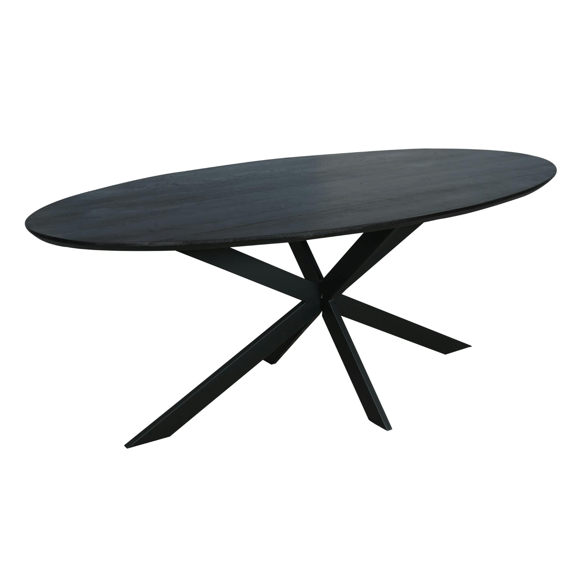 Table ovale noire bois de chêne 210 cm LEXTON