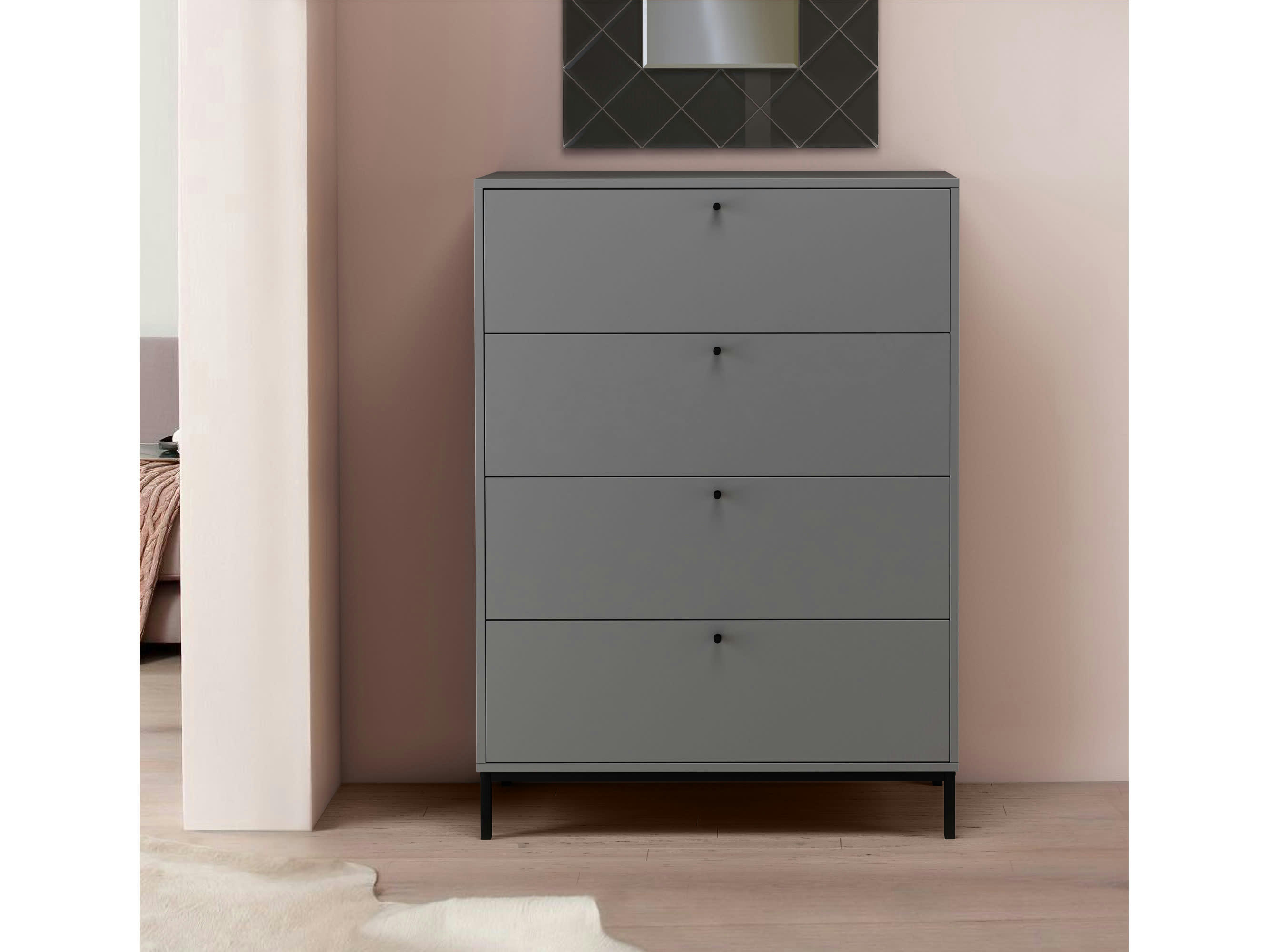 CELINE - Commode avec 4 tiroirs Gris