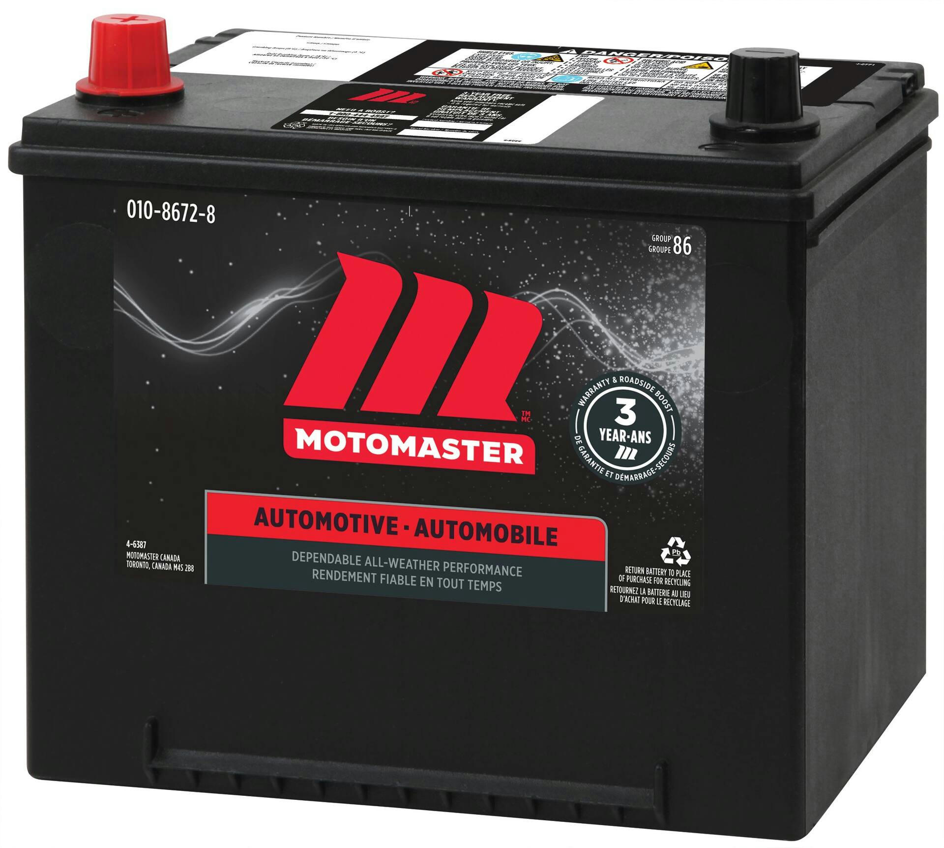 MOTOMASTER Group Size 86 Battery, 640 CCA
