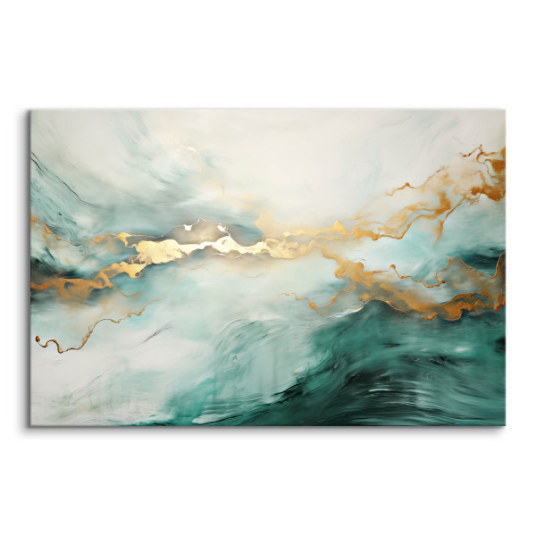 Obraz Abstrakcyjny Zielony Marmur W Stylu Glamour 30x20cm