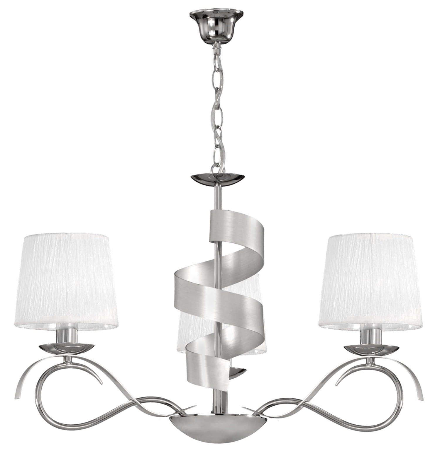 Żyrandol chromowany-biały DENIS 3xE14x40W wym:100x68x68 Candellux