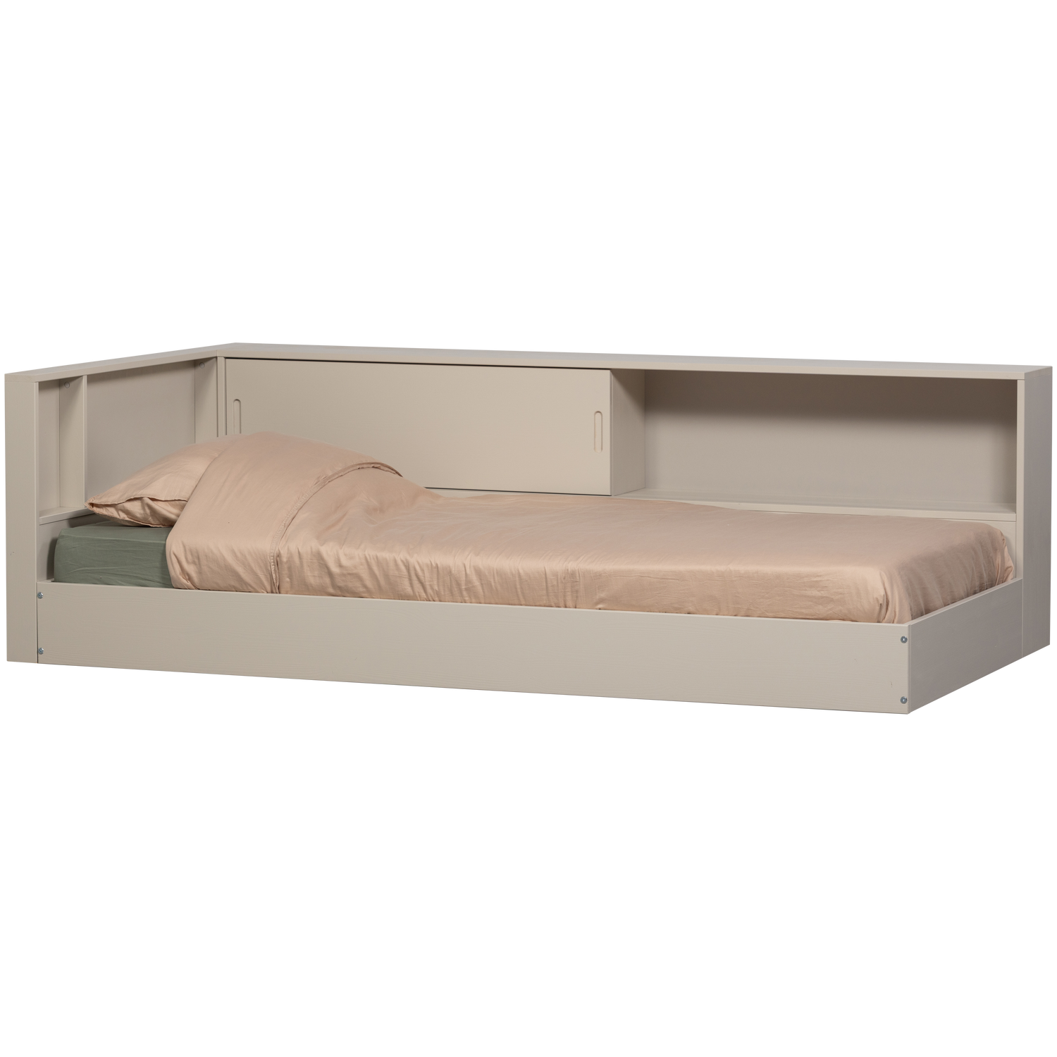 WOOOD Carter Hoekbed Links Rechts - Grenenhout - Dust Beige - 90x200