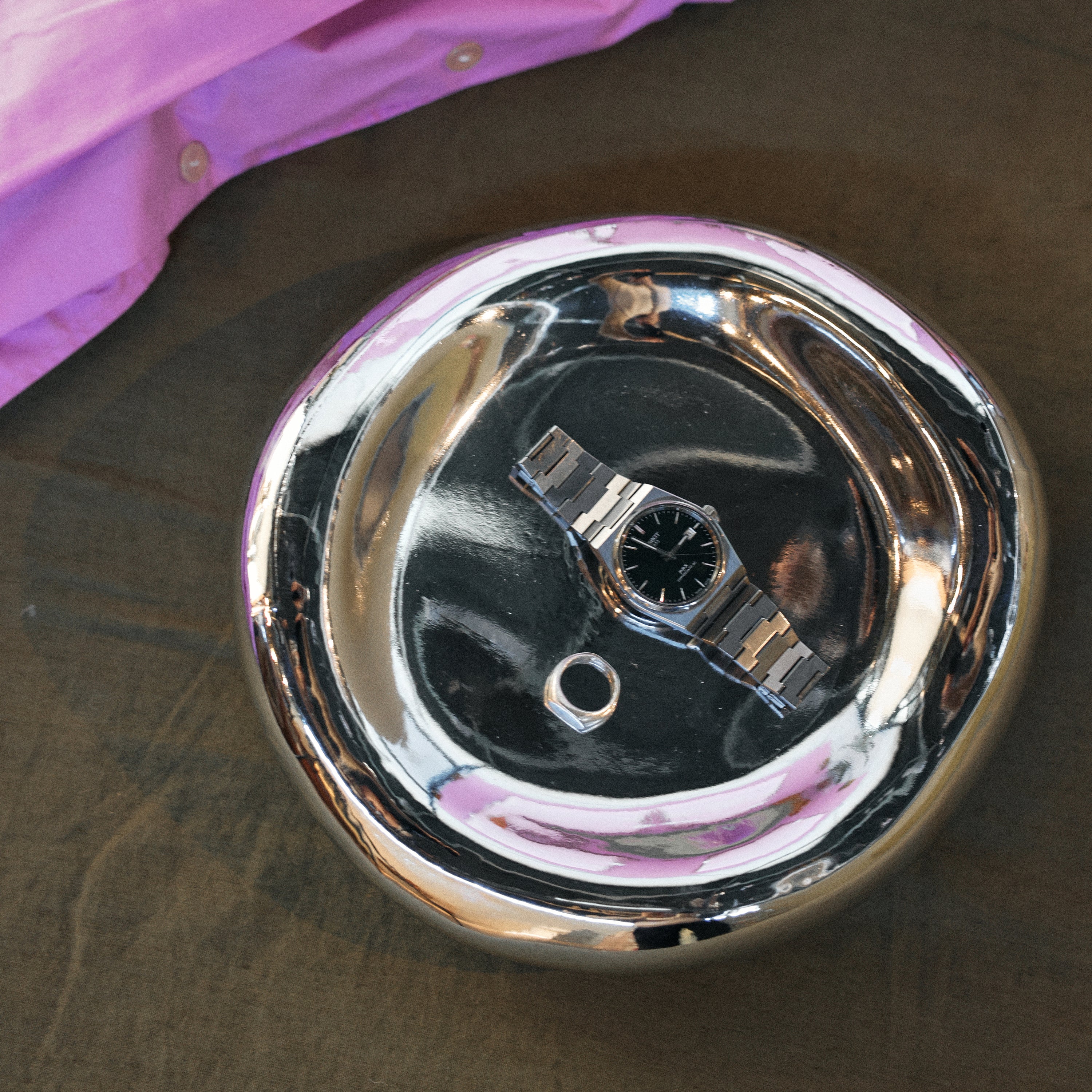 HKliving Gleam Glass Schaaltje - Chrome