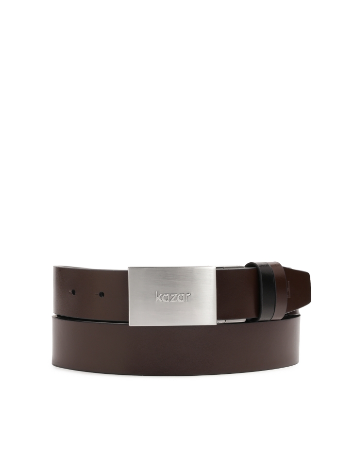 Double-sided belt with full metal buckle