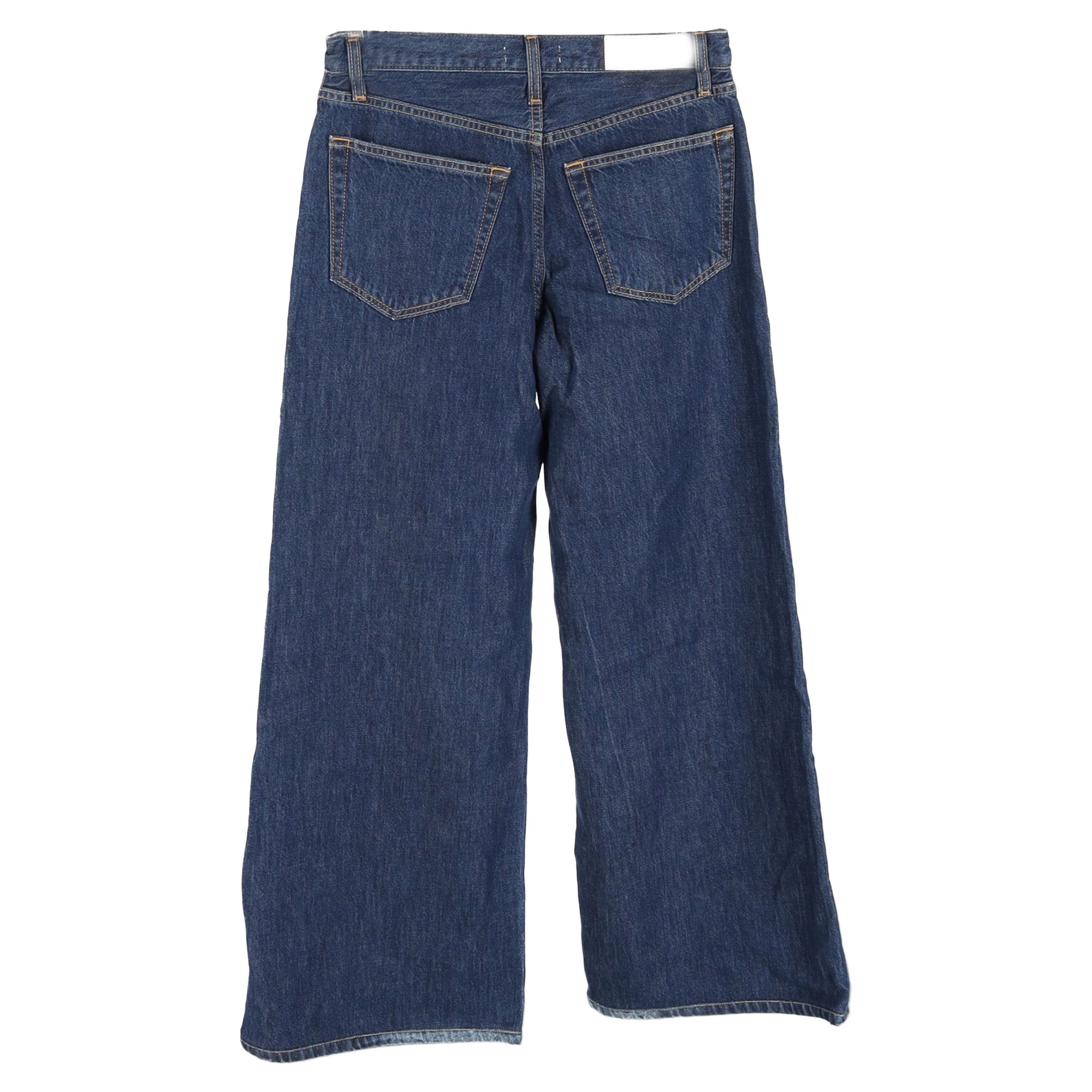 Re Done Preloved Wide-Leg Jeans in Blue Cotton Denim