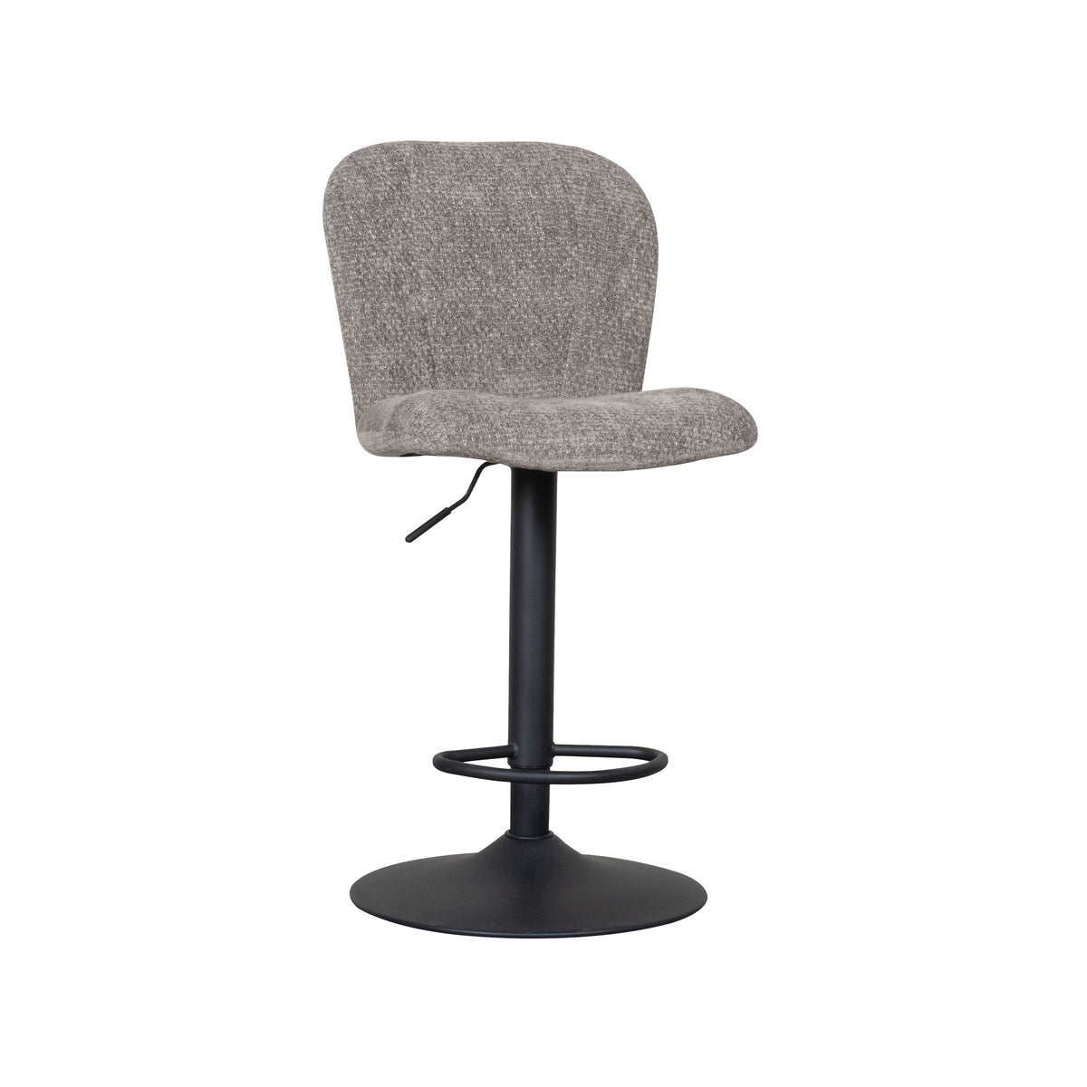 LABEL51 Barkruk Vino - Grijs Stof - Zithoogte 64–84cm - Set van 2