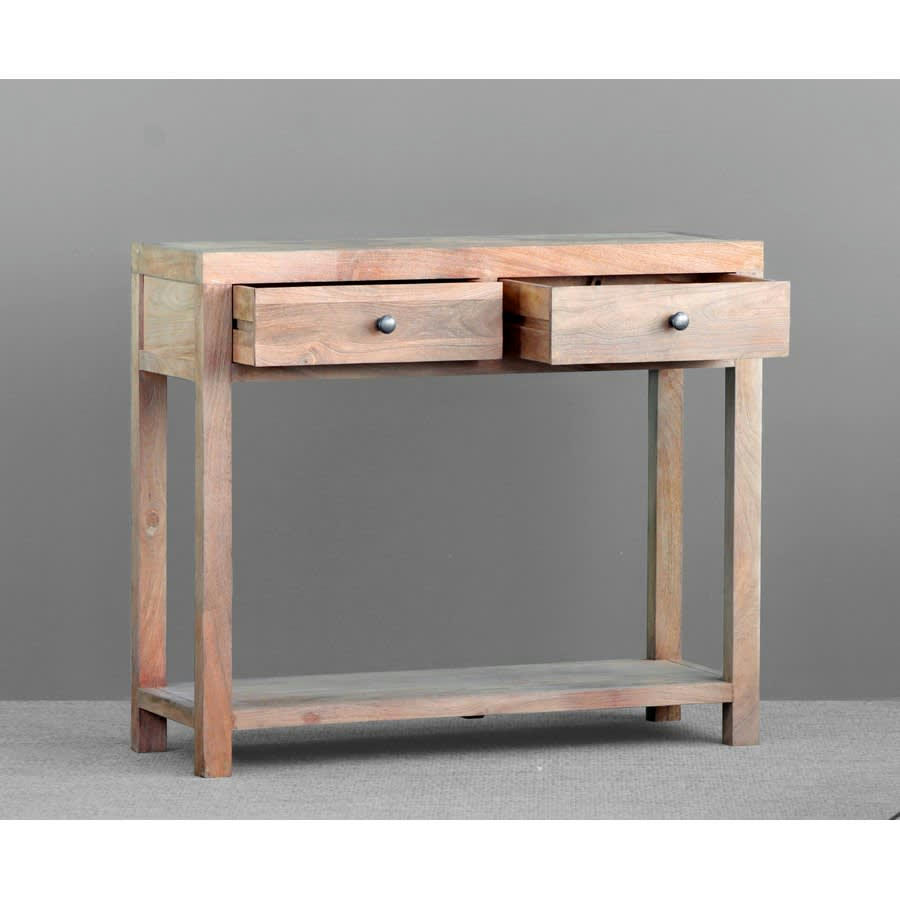 NATURAL MYSTIC - Console en manguier avec 2 tiroirs 100x35x85 cm