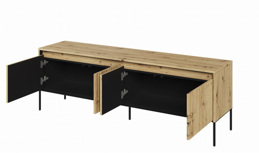 Loftowa szafka RTV dąb artisan 167 cm FLORES